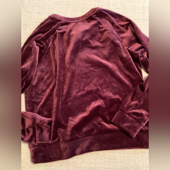 Marc New York maroon velour/stretchy velvet sweatshirt top size Large - Picture 4 of 6